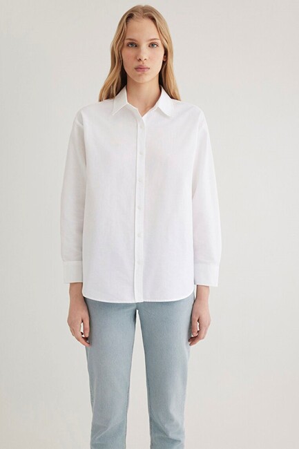 Mavi Kadın Uzun Kollu Gömlek 1211028-620 Beyaz (3)