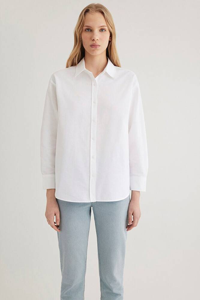 Mavi Kadın Uzun Kollu Gömlek 1211028-620 Beyaz 