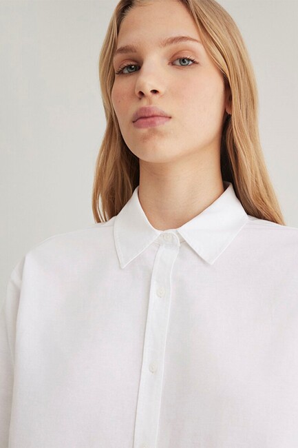 Mavi Kadın Uzun Kollu Gömlek 1211028-620 Beyaz - Thumbnail