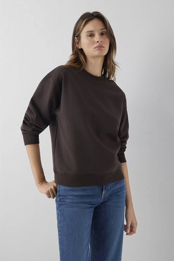 Mavi Kadın Yuvarlak Yaka Sweat 1S10571-70240 Kahve 