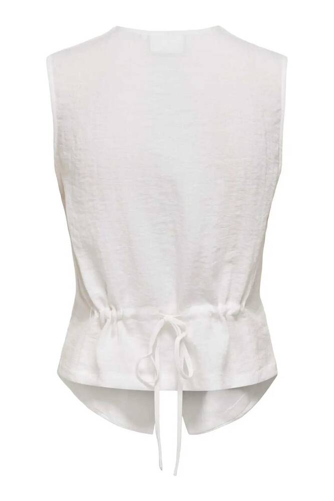 Only Kadın Lıta Linen Yelek 15370277 Beyaz 