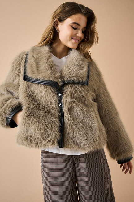 Pısa Fur Ceket 15330273 Bej (1)