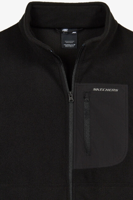 Skechers Erkek Full Zip Polar Ceket S2620087-3817 Siyah - 4