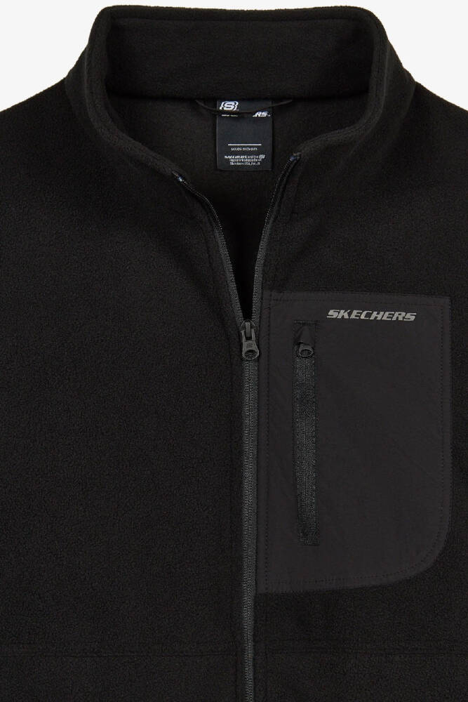 Skechers Erkek Full Zip Polar Ceket S2620087-3817 Siyah - 4