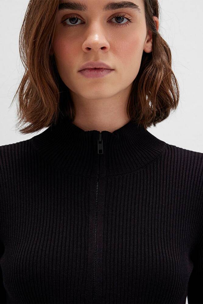 Yarım Fermuarlı Kazak 1710519-900 Siyah 