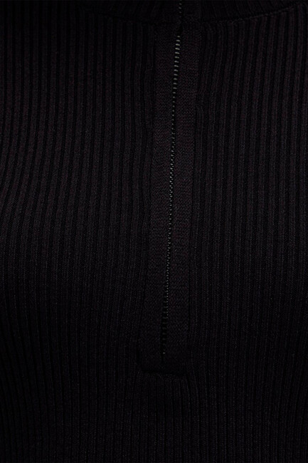 Yarım Fermuarlı Kazak 1710519-900 Siyah - Thumbnail